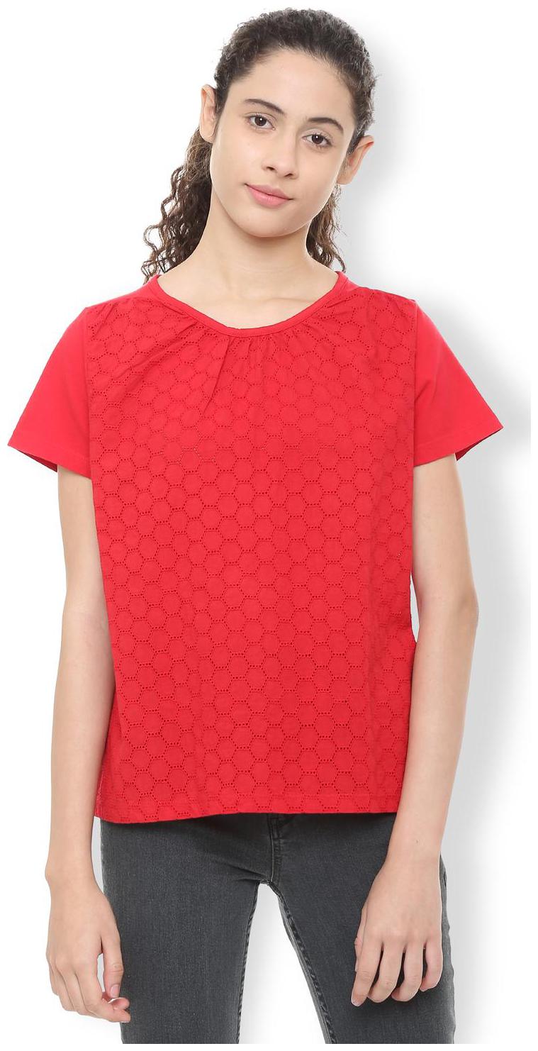 

Van Heusen Women Solid Regular top - Red