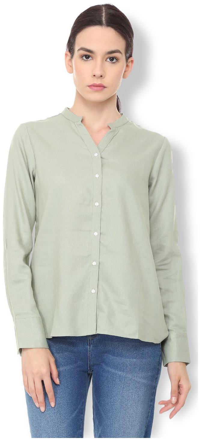 

Van Heusen Women Grey Solid Regular Fit Shirt