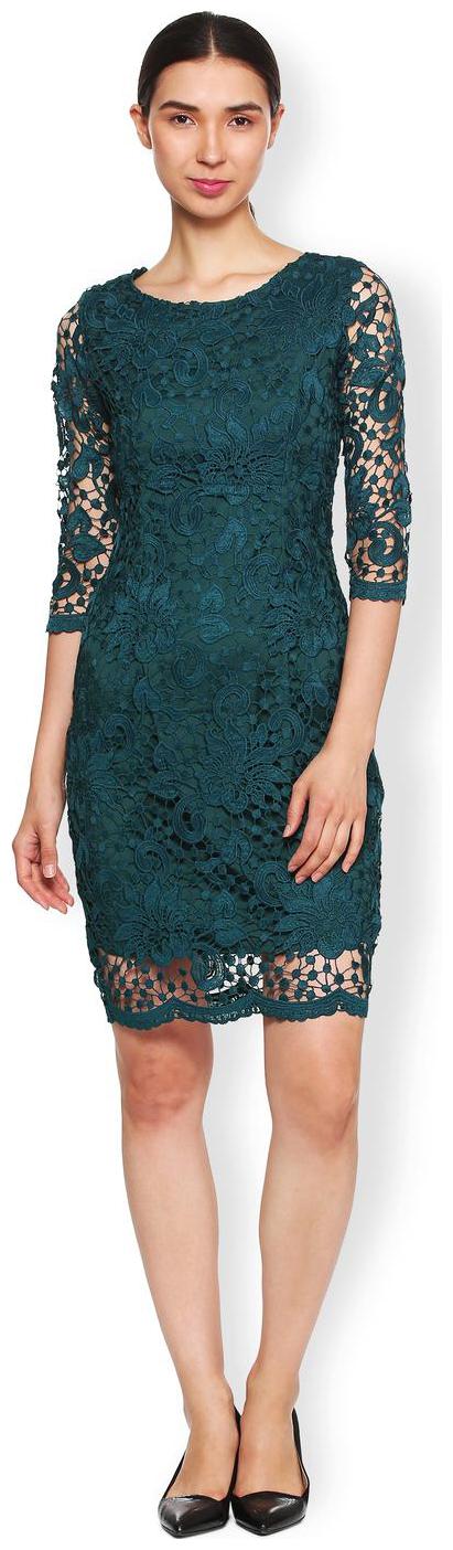 

Van Heusen Green Solid Bodycon dress
