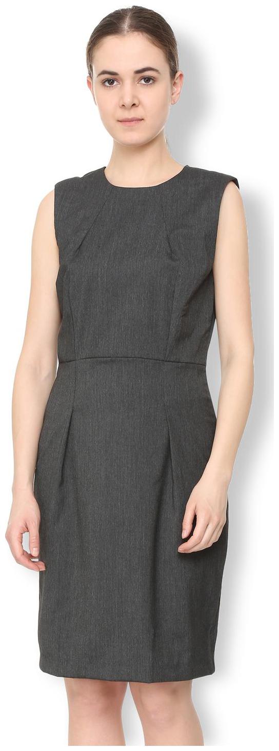 

Van Heusen Grey Self design A-line dress