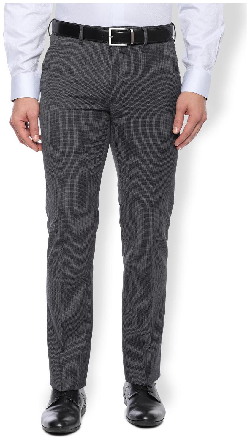 

Van Heusen Men Checked Slim Fit Formal Trouser - Grey