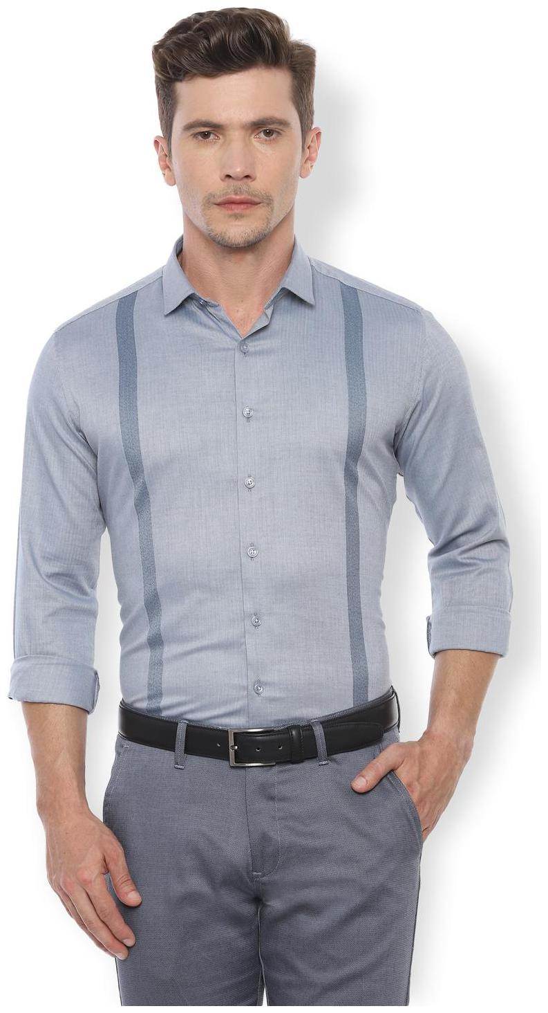 

Van Heusen Men Grey Weaved Super Slim Fit Casual Shirt