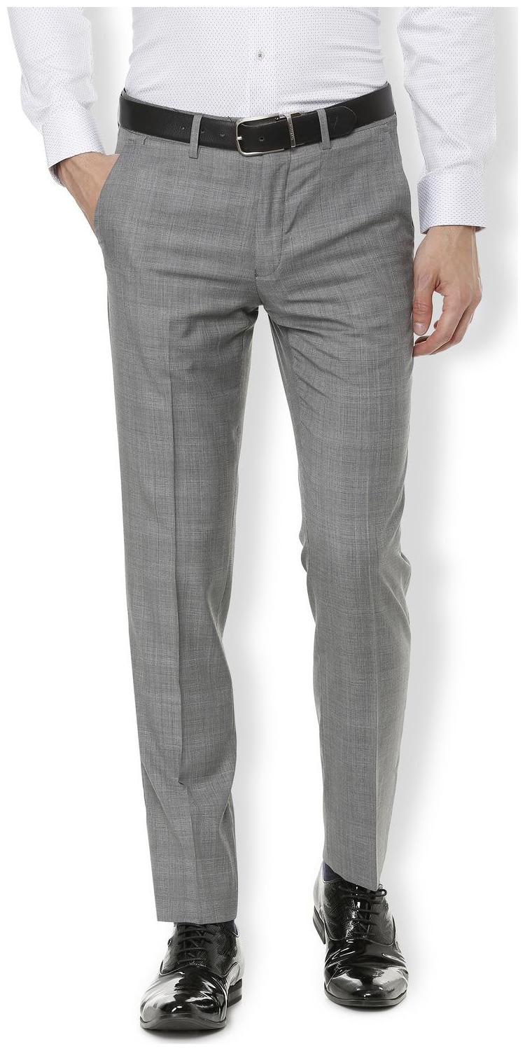 

Van Heusen Men Checked Slim Fit Formal Trouser - Grey