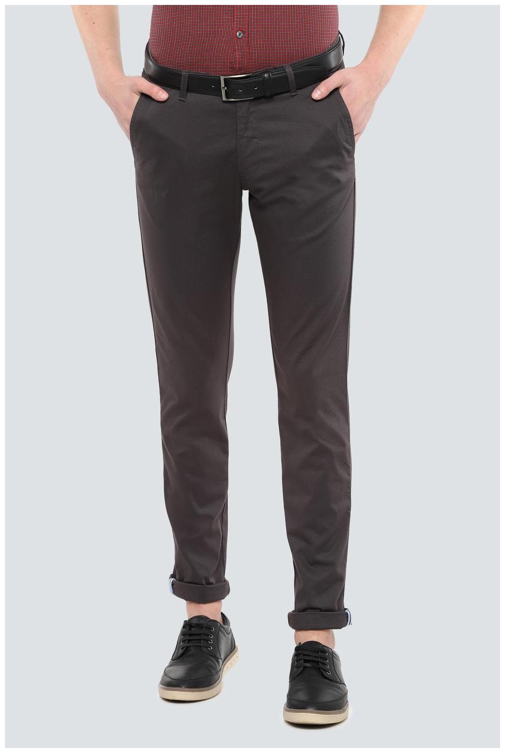 

Van Heusen Men Grey Textured Slim fit Regular trousers