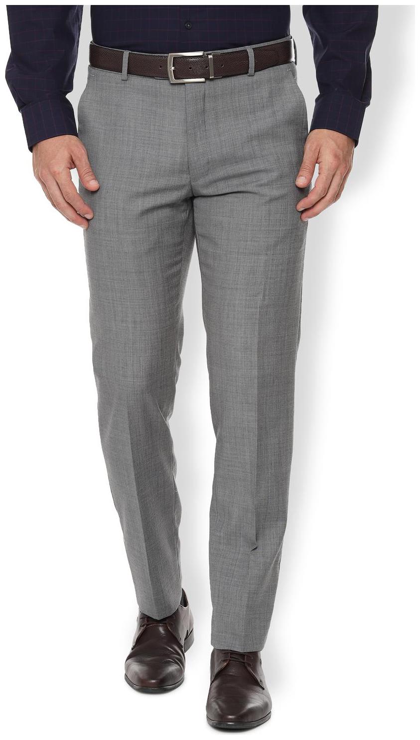 

Van Heusen Men Textured Slim Fit Formal Trouser - Grey