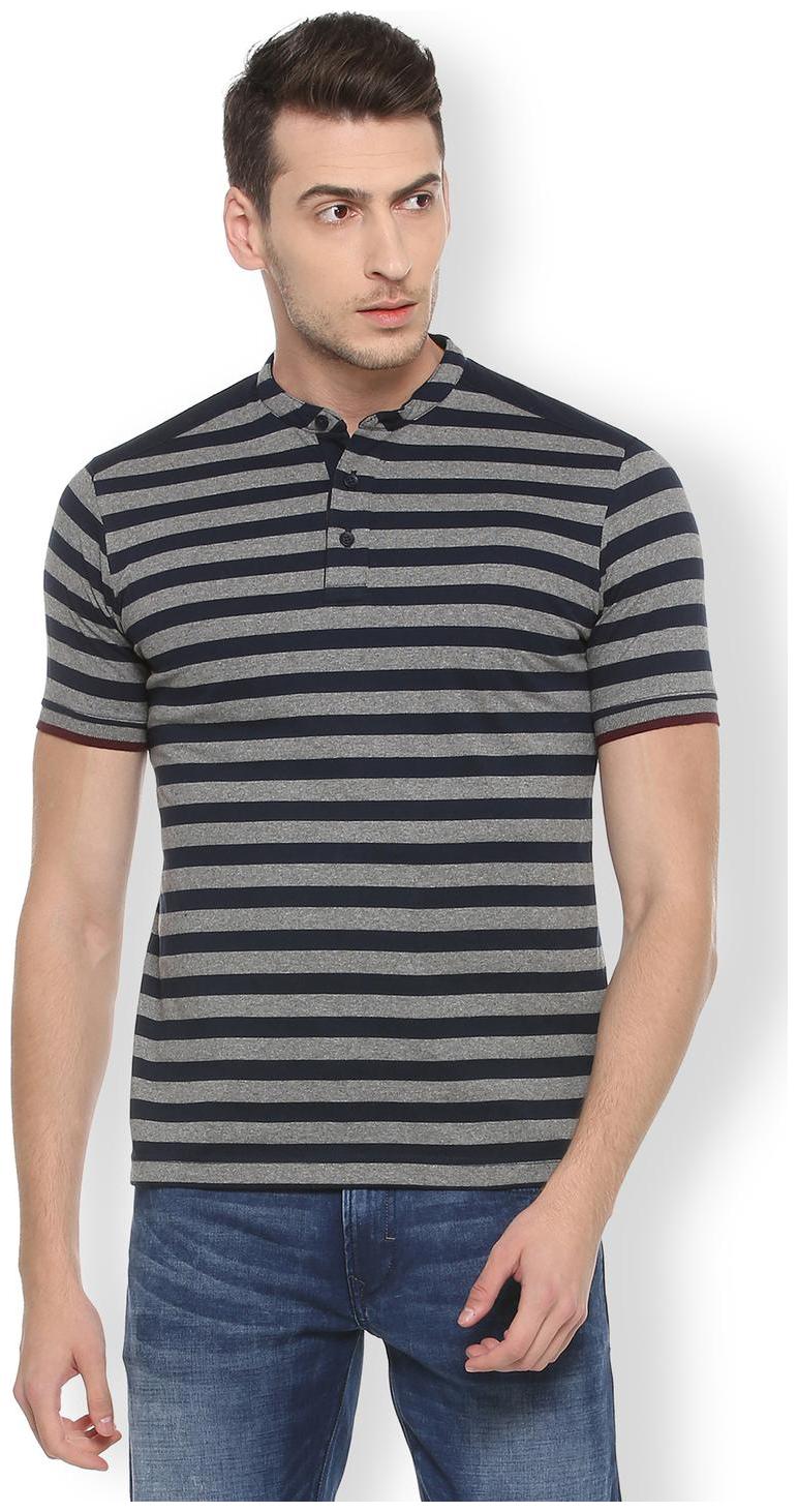 

Van Heusen Men Grey Regular fit Cotton Henley neck T-Shirt - Pack Of 1