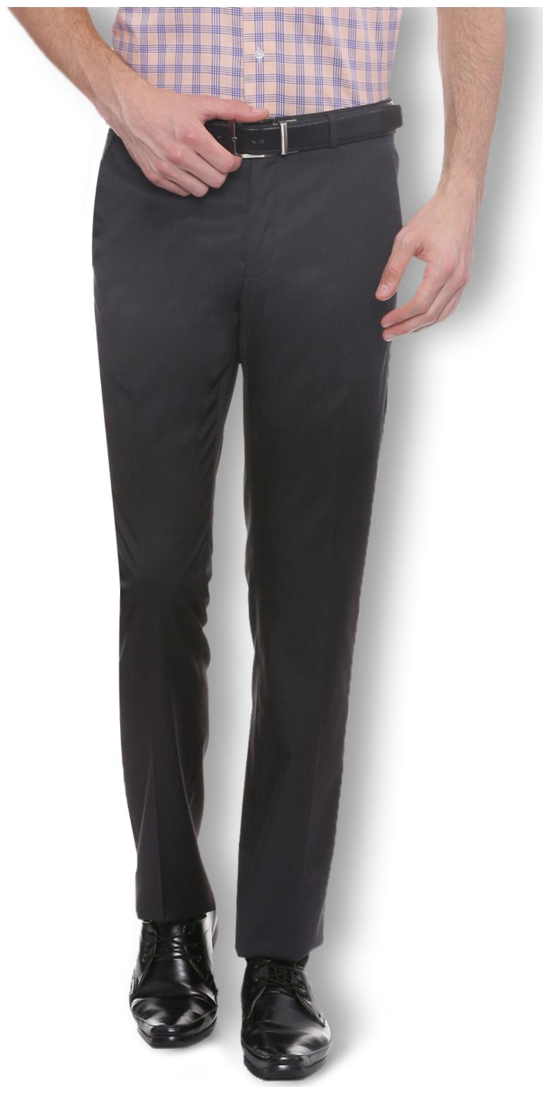 

Van Heusen Men Solid Slim Fit Formal Trouser - Black