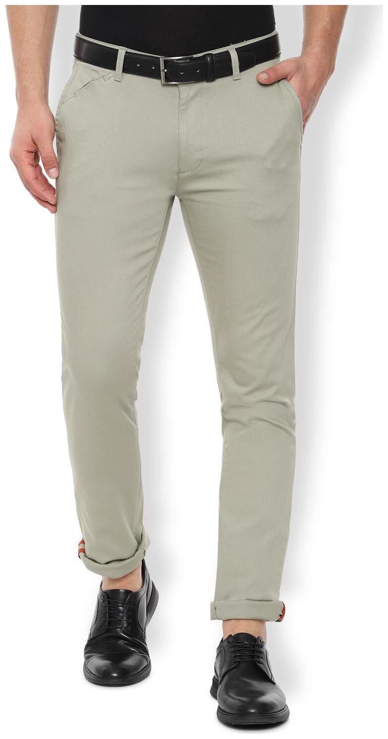 

Van Heusen Men Green Textured Slim fit Regular trousers