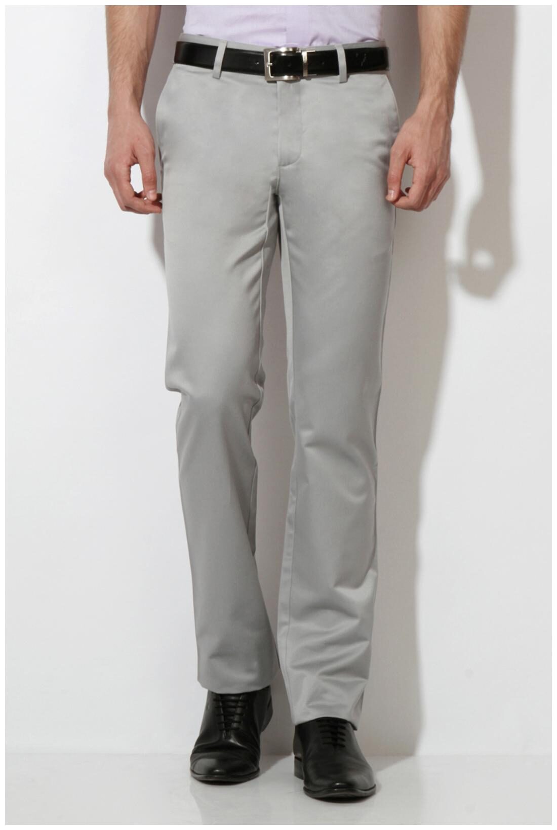 

Van Heusen Men Grey Solid Slim fit Regular trousers