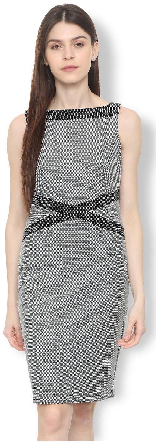 

Van Heusen Grey Self design A-line dress