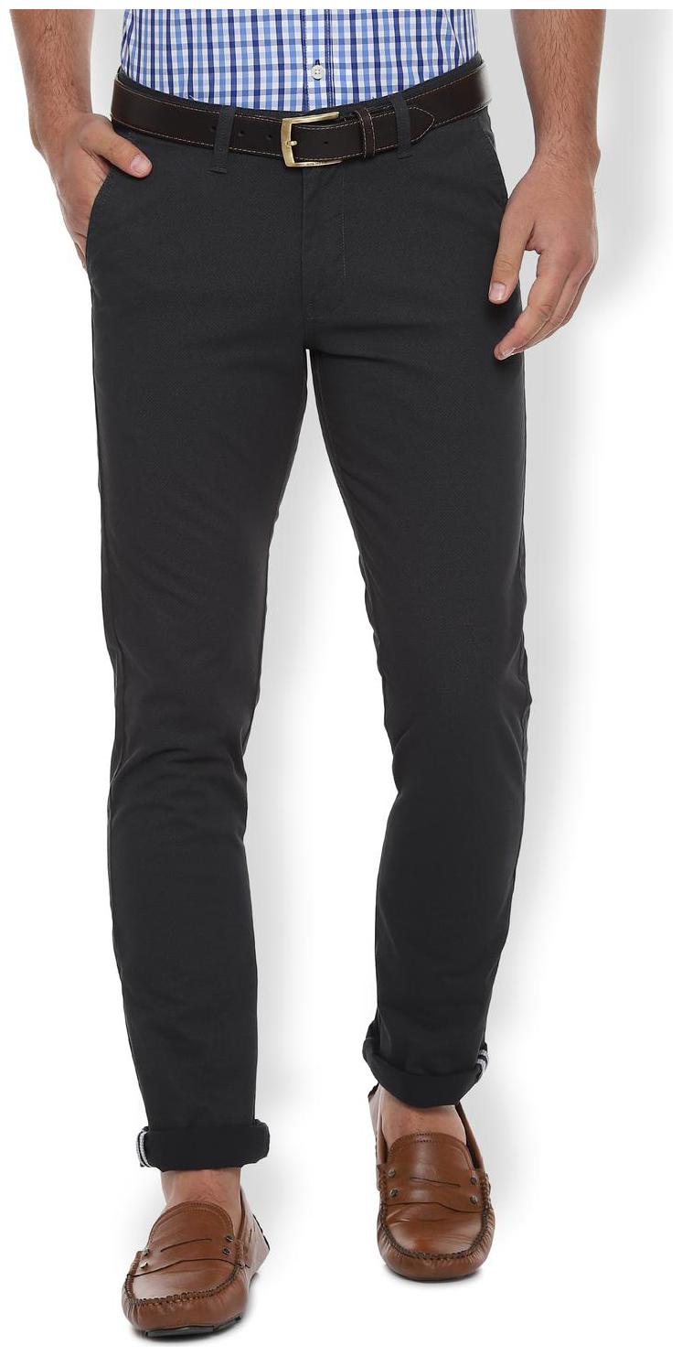 

Van Heusen Men Grey Printed Slim fit Regular trousers