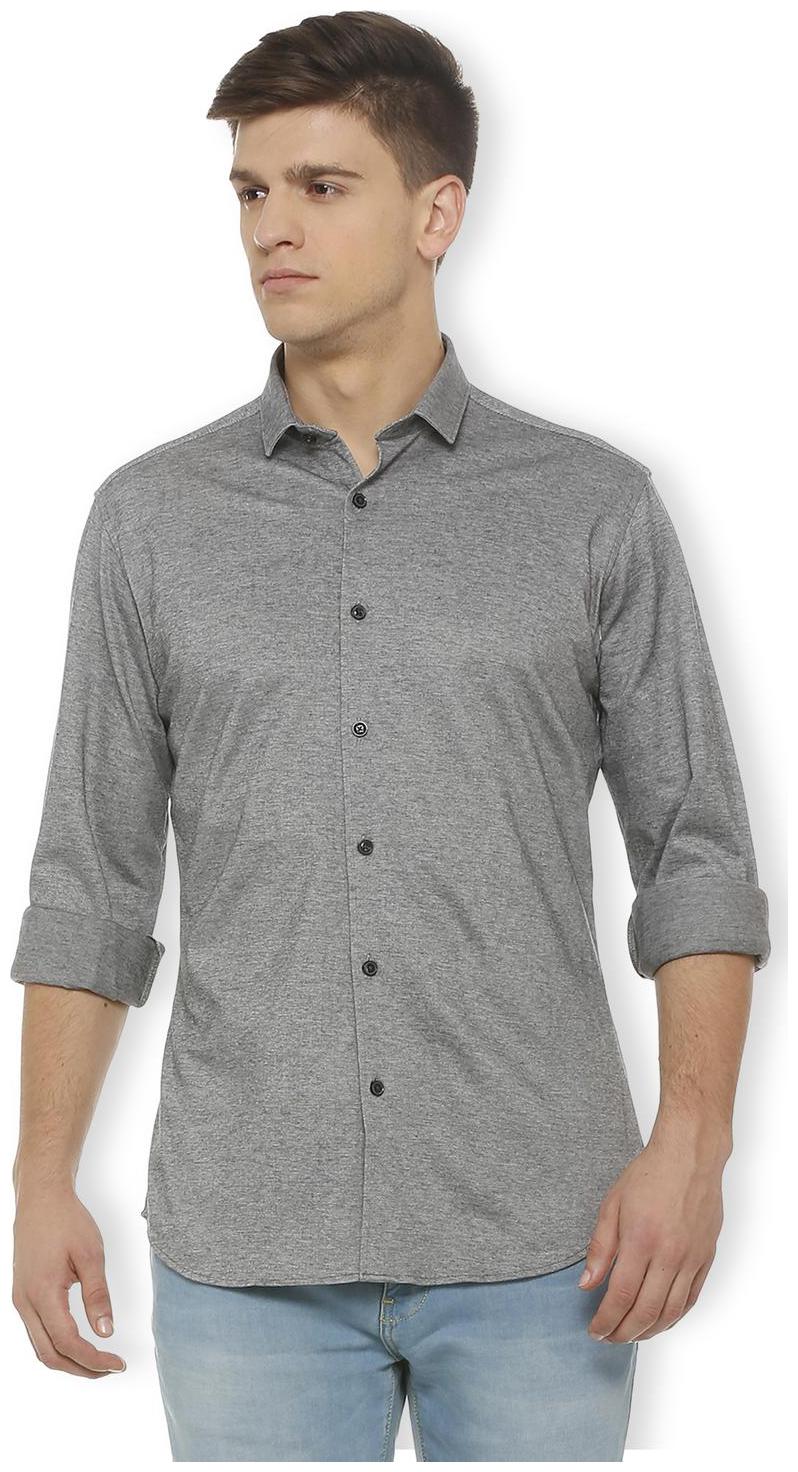 

Van Heusen Men Grey Weaved Slim Fit Casual Shirt