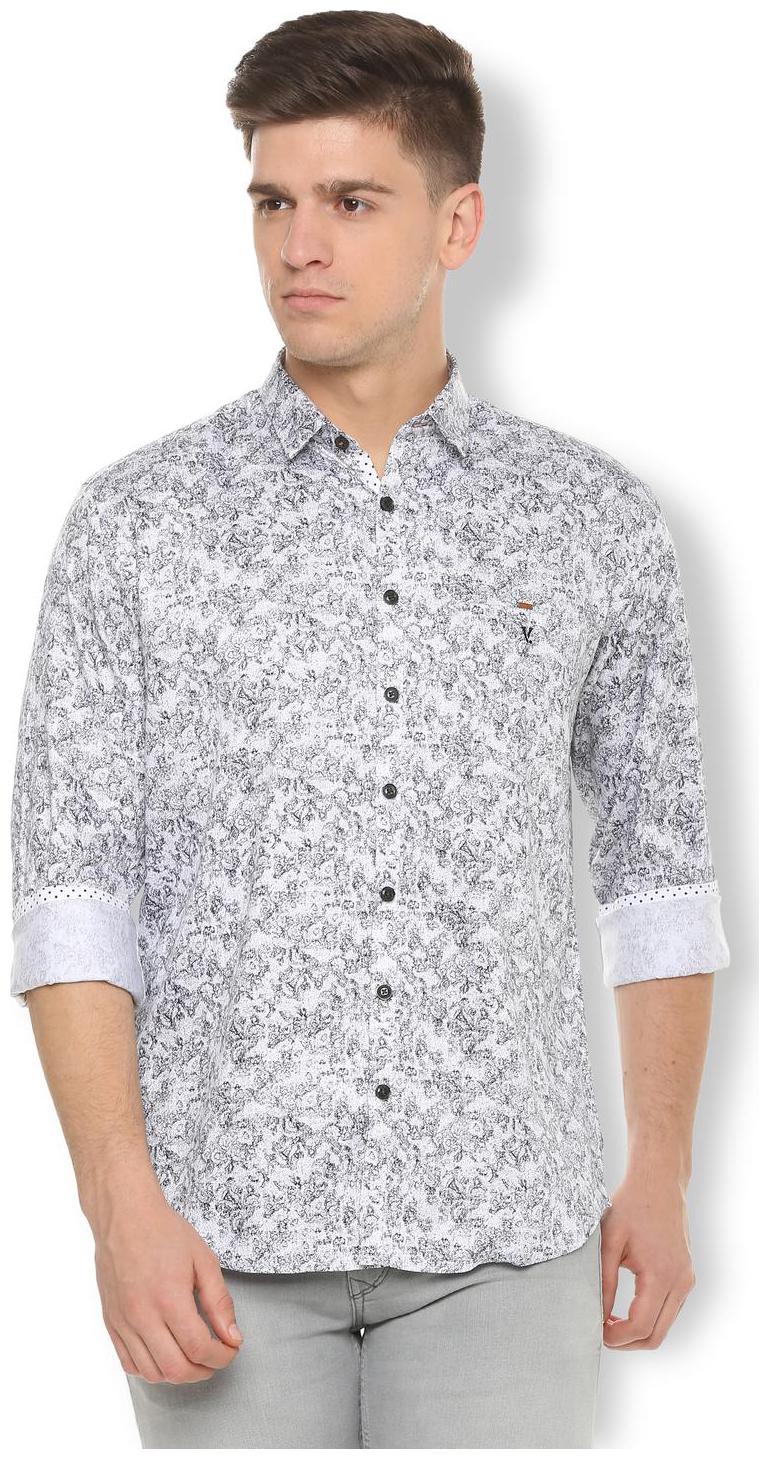 

Van Heusen Men Grey Printed Slim Fit Casual Shirt