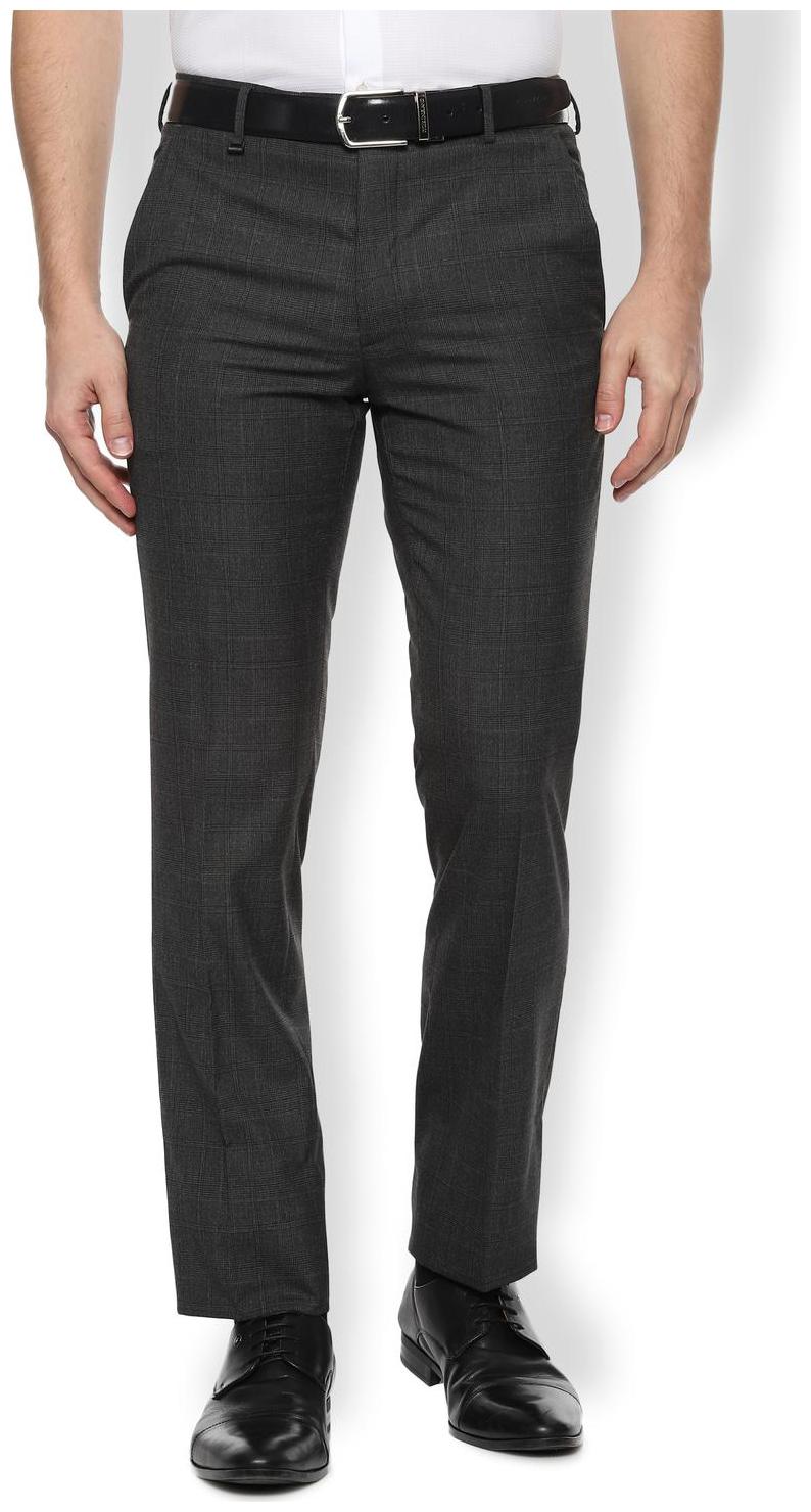 

Van Heusen Men Checked Slim Fit Formal Trouser - Grey