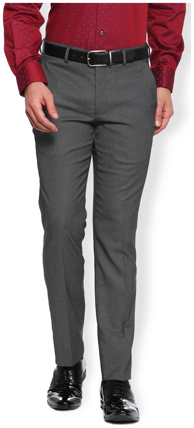 

Van Heusen Men Textured Slim Fit Formal Trouser - Grey