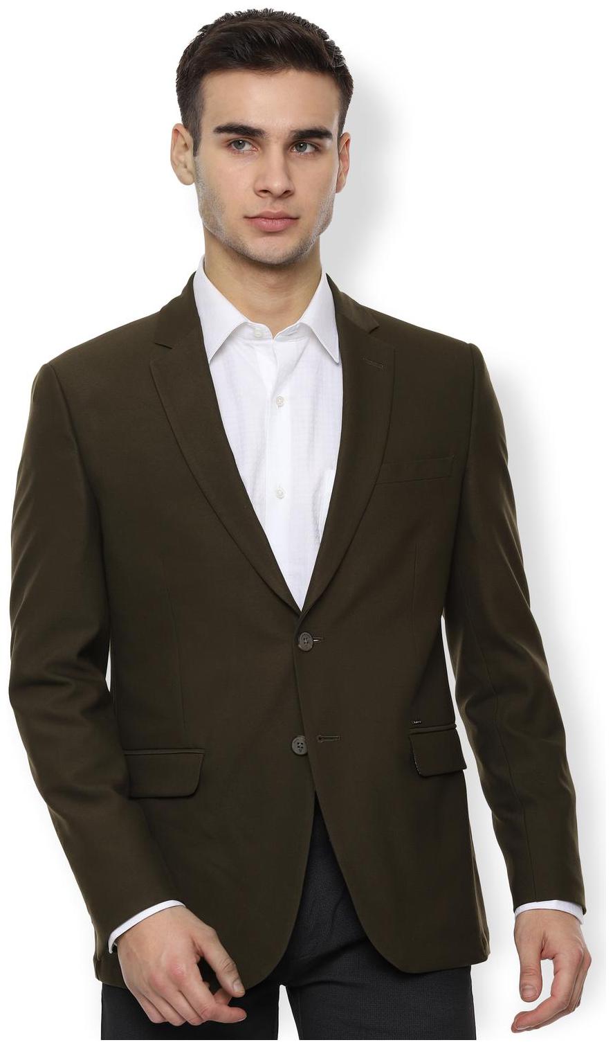 

Van Heusen Men Green Solid Slim fit Single Breasted Blazer