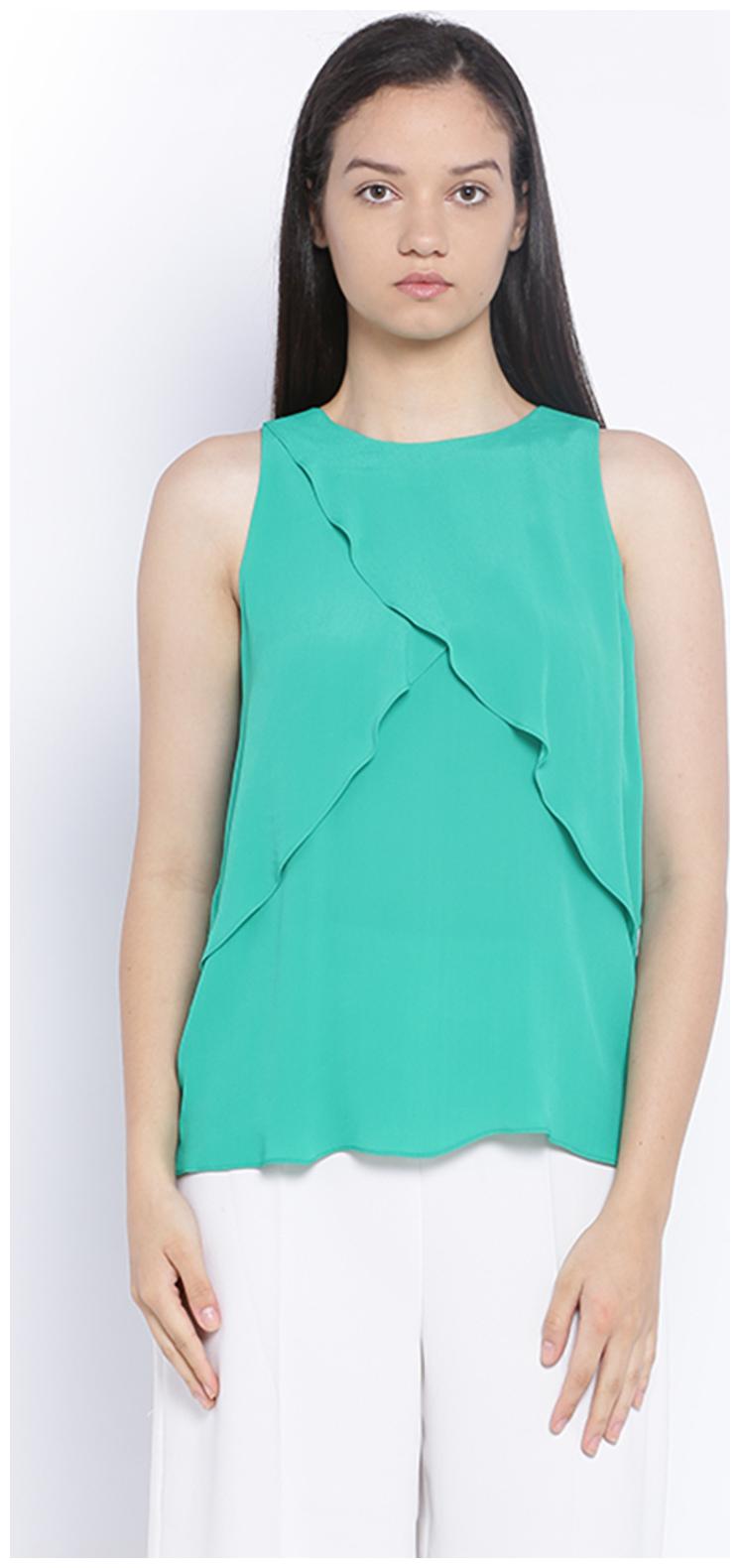 

Van Heusen Women Solid Regular top - Green