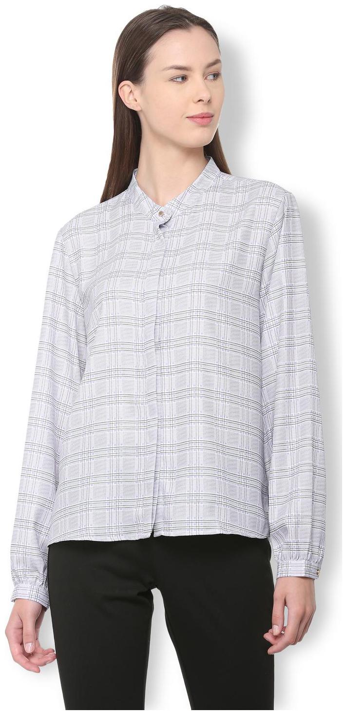 

Van Heusen Women Grey Checked Regular Fit Shirt