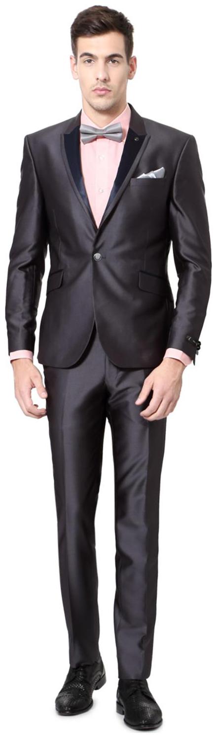 

Van Heusen Grey Poly Viscose Slim Fit Single Breasted - 1 Button Party Suit