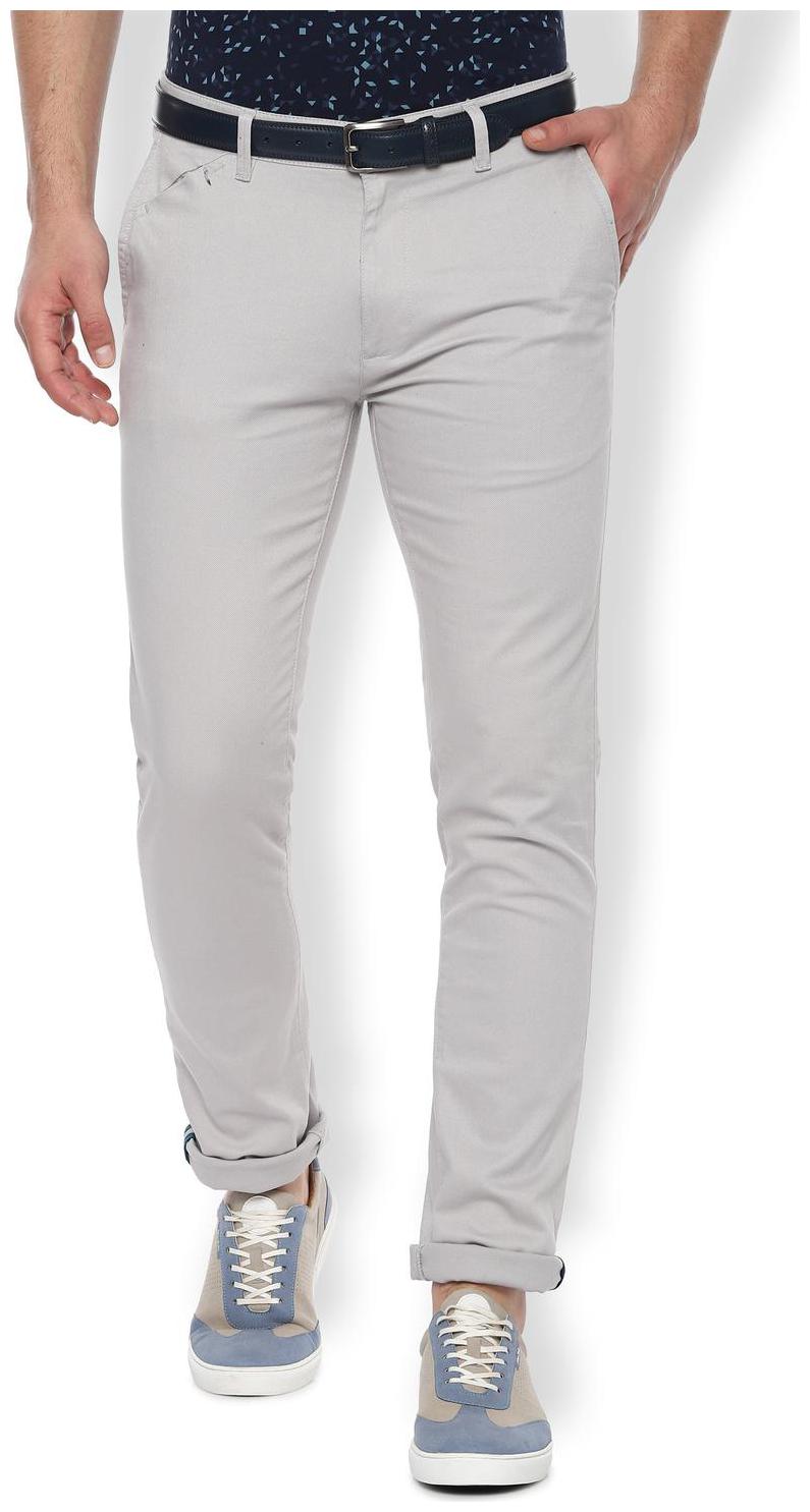 

Van Heusen Men Grey Textured Slim fit Regular trousers