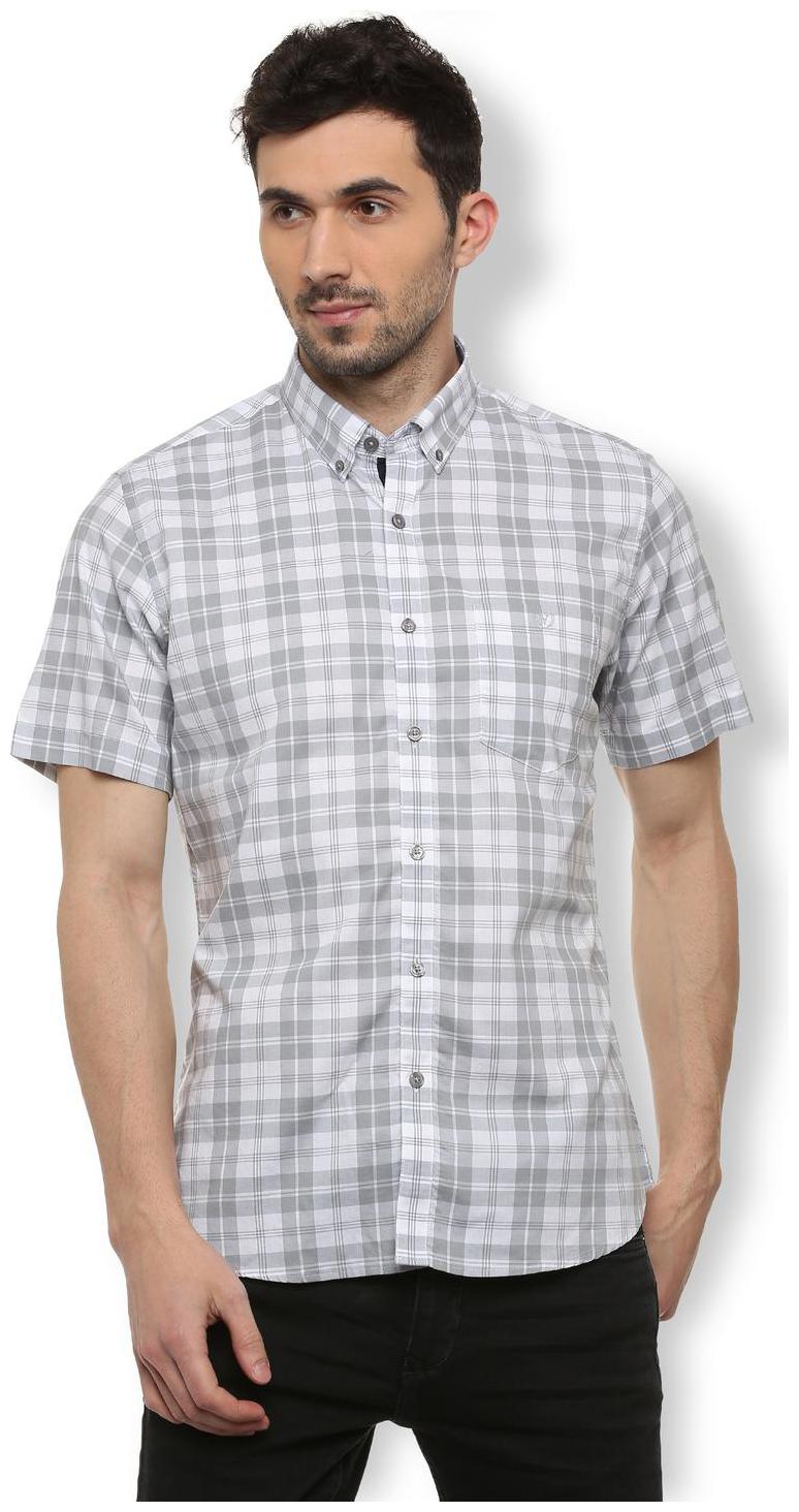 

Van Heusen Men Grey Checked Slim Fit Casual Shirt
