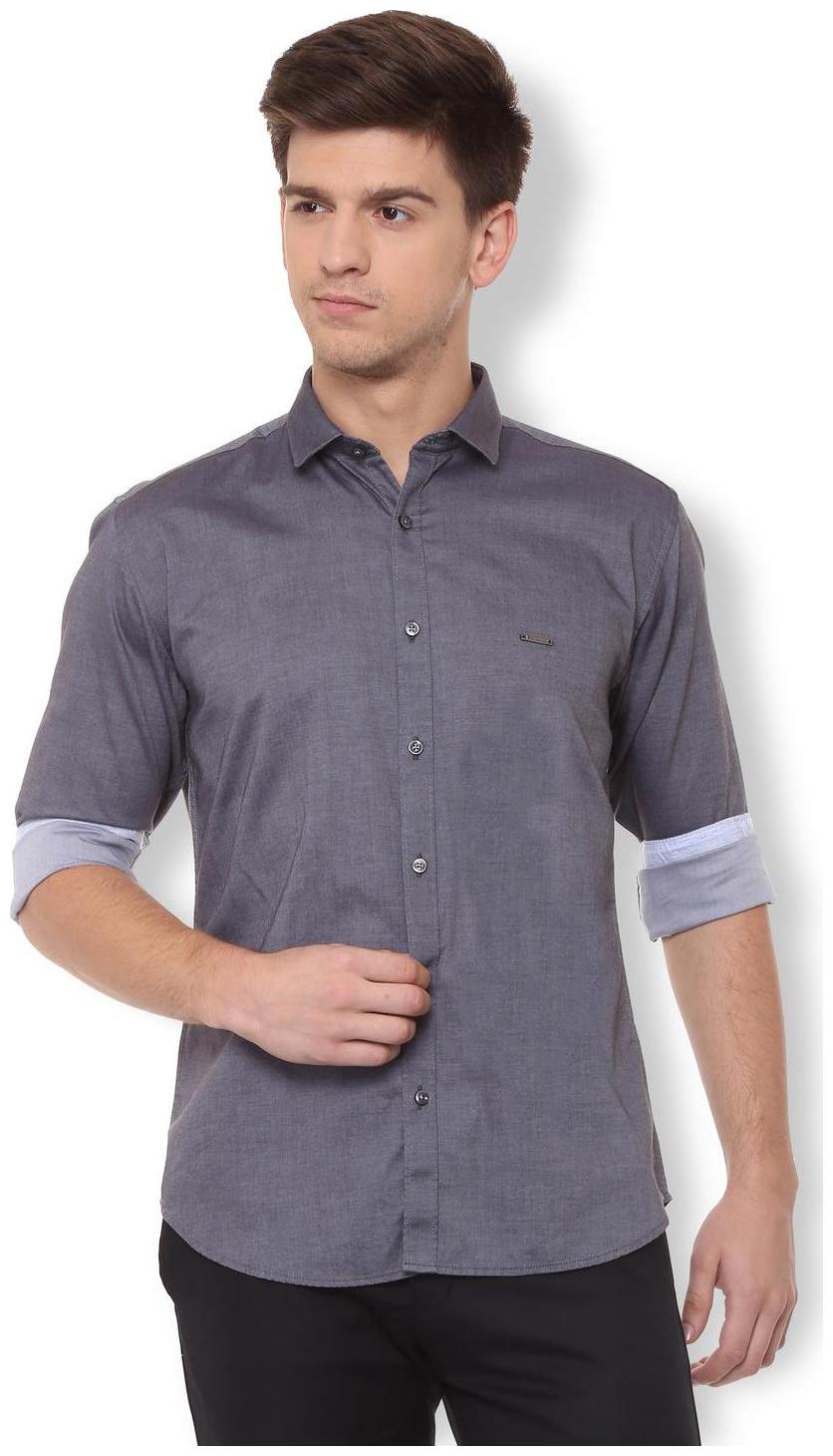 

Van Heusen Men Grey Solid Slim Fit Casual Shirt