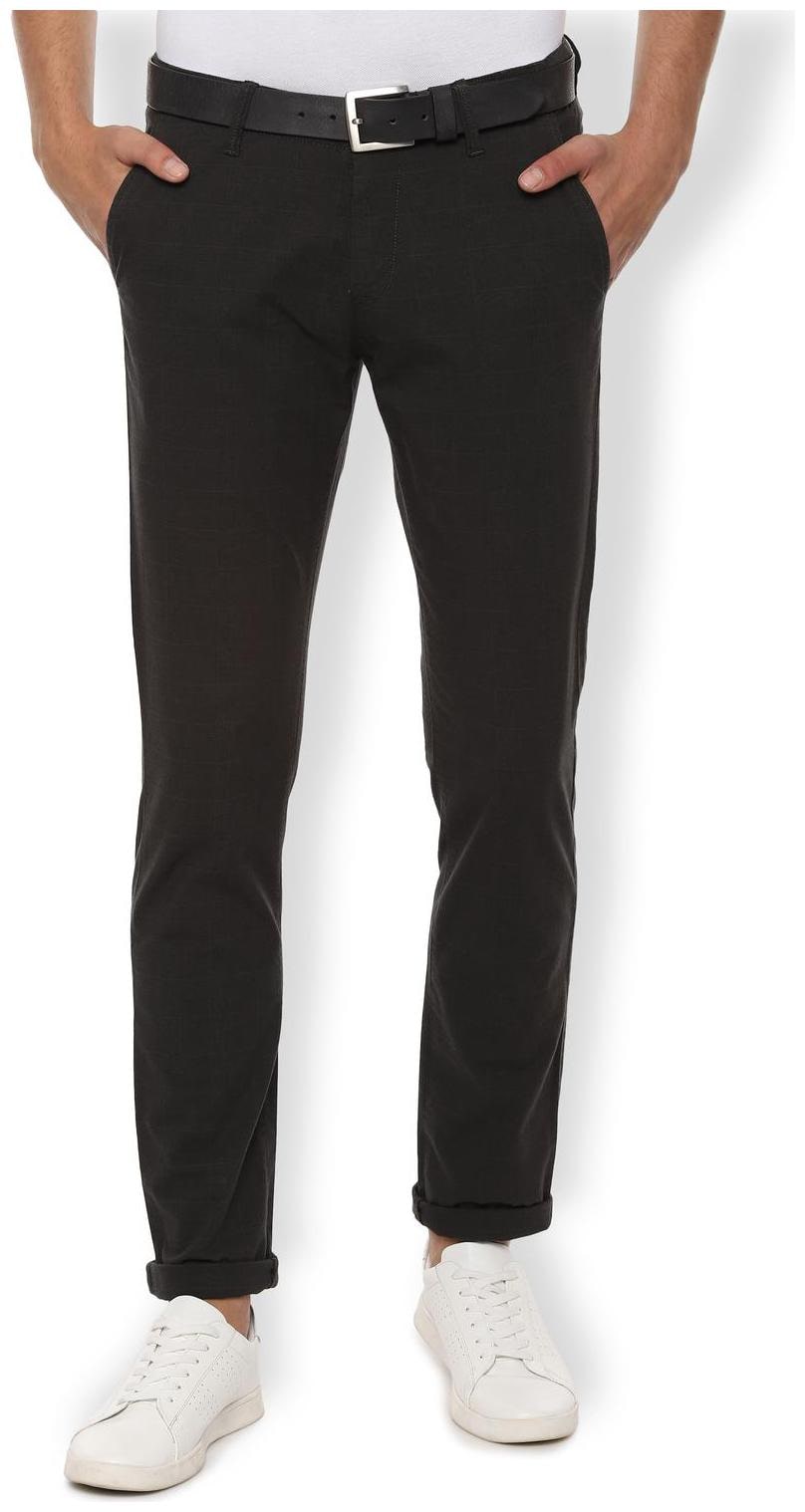 

Van Heusen Men Grey Checked Slim fit Regular trousers