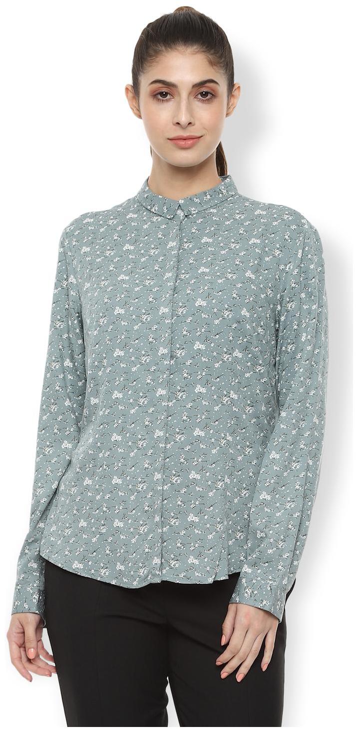 

Van Heusen Women Green Printed Regular Fit Shirt