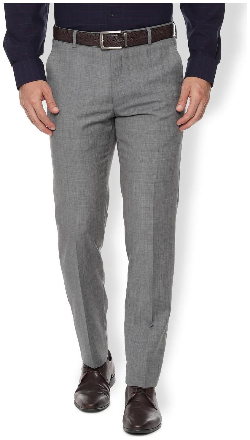 

Van Heusen Men Textured Slim Fit Formal Trouser - Grey