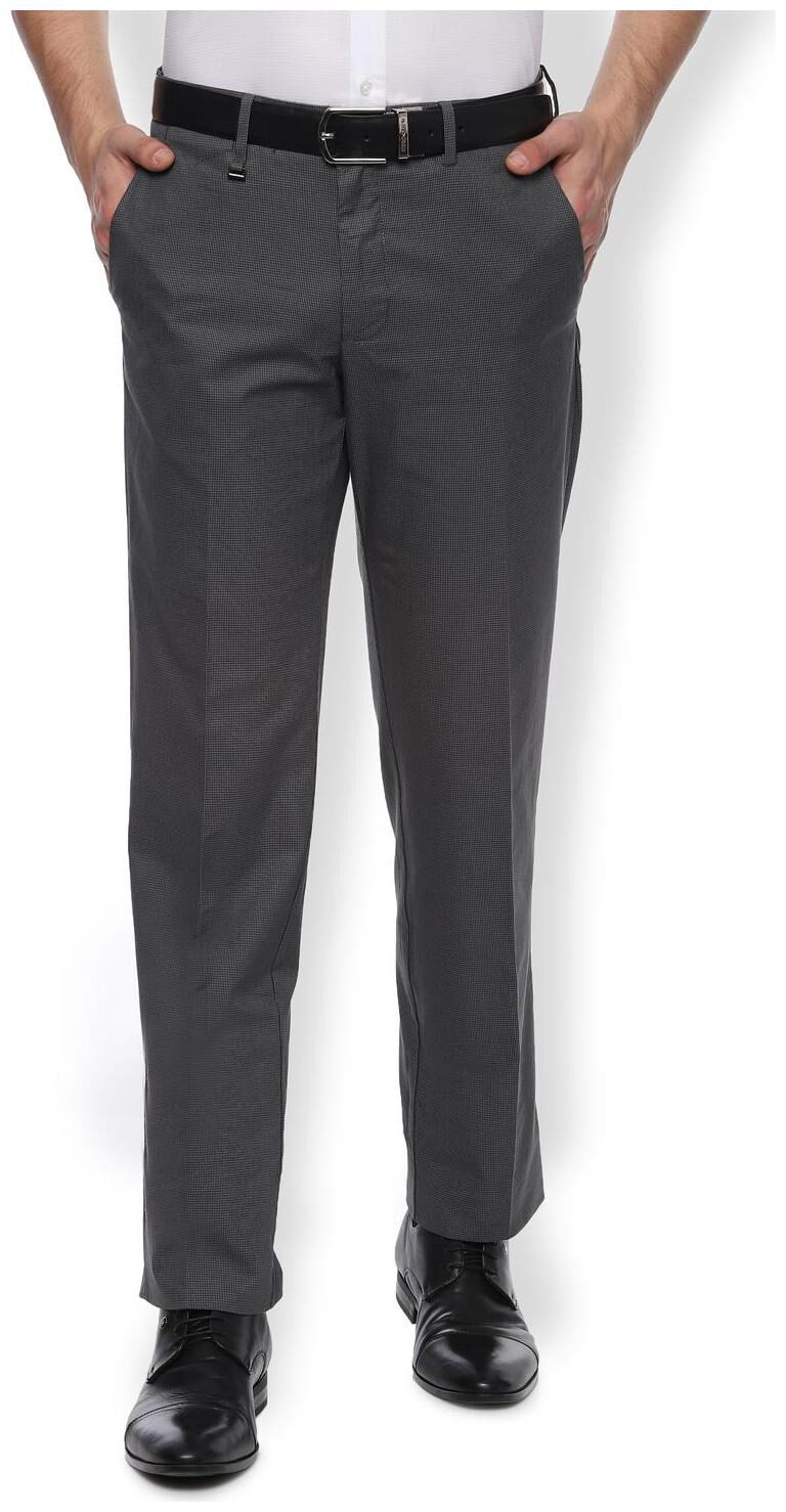 

Van Heusen Men Textured Slim Fit Formal Trouser - Grey