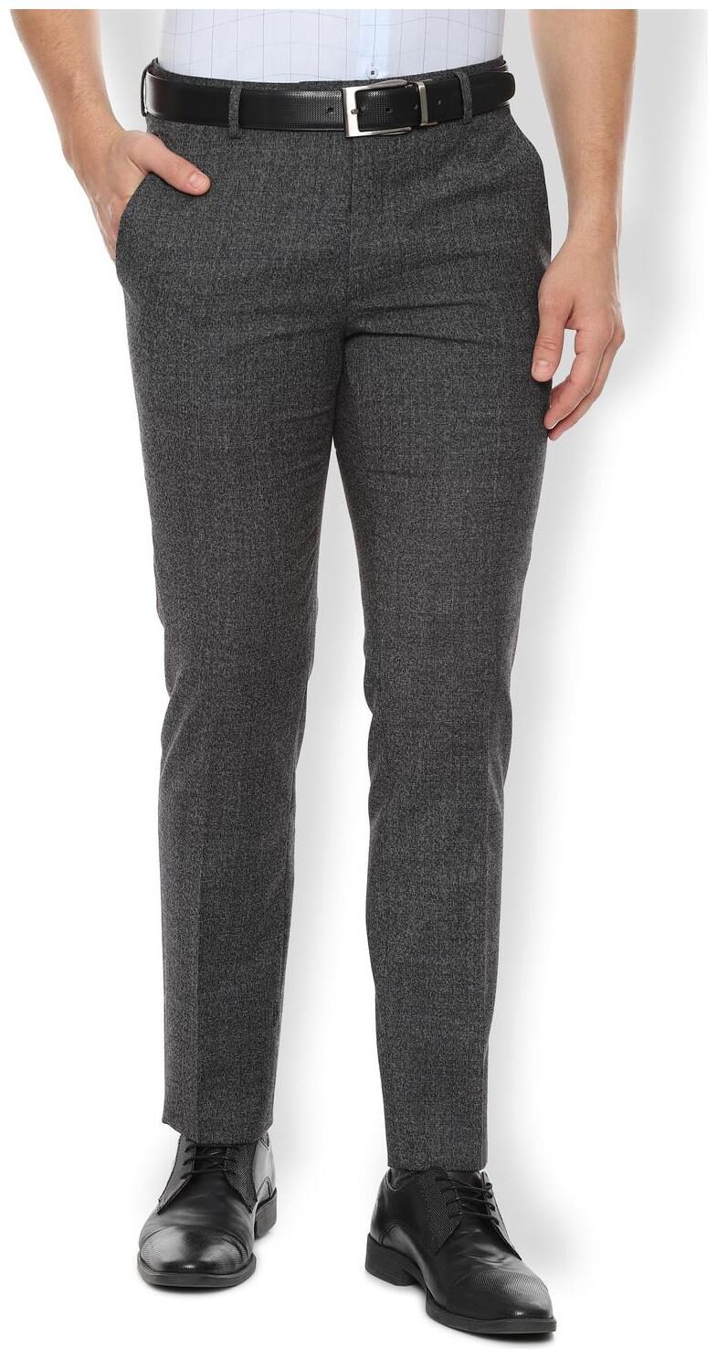 

Van Heusen Men Textured Slim Fit Formal Trouser - Grey