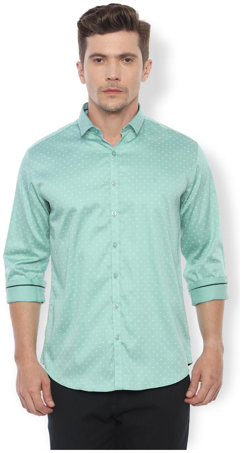 

Van Heusen Men Green Printed Slim Fit Casual Shirt