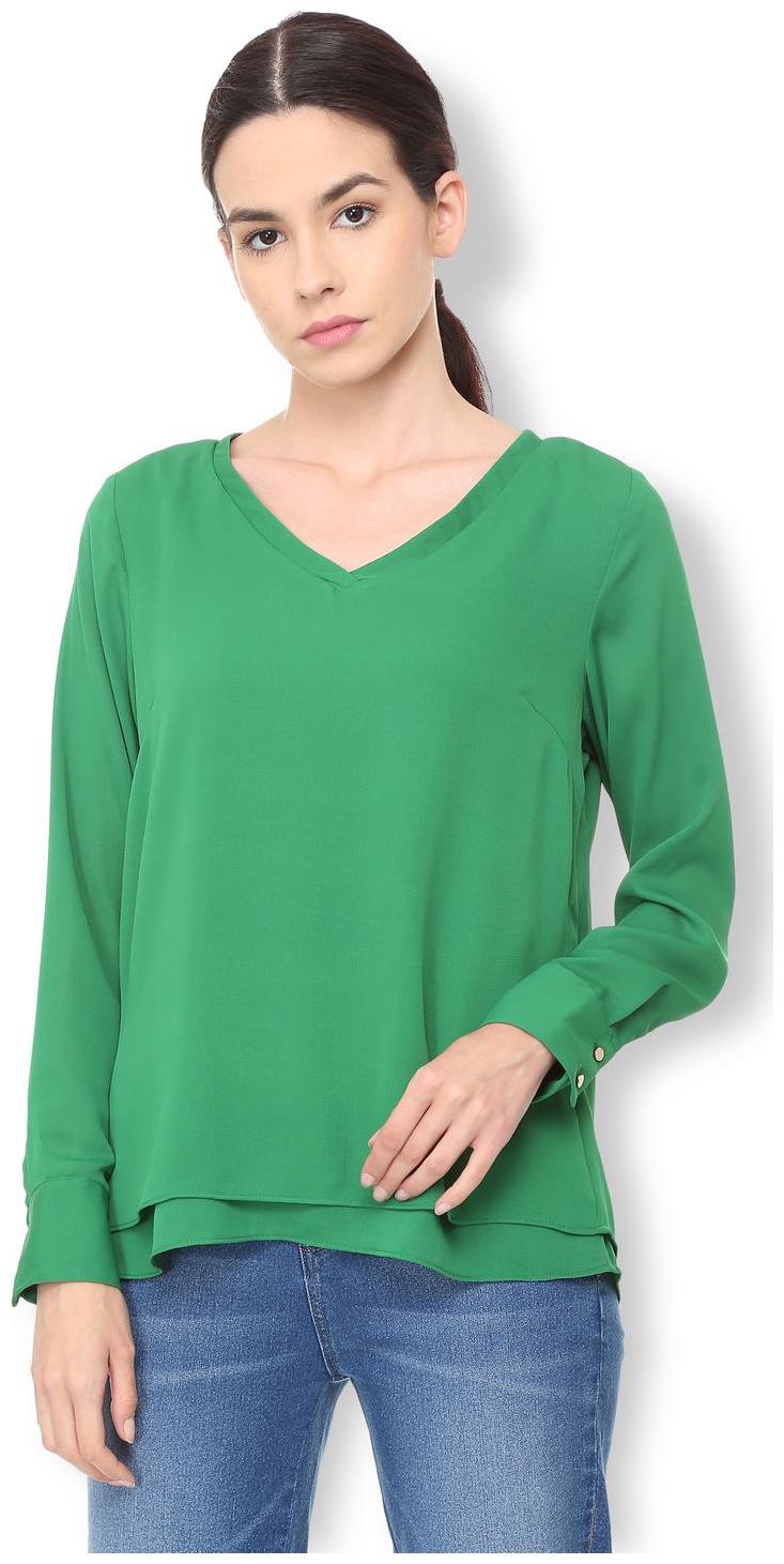 

Van Heusen Women Solid Regular top - Green