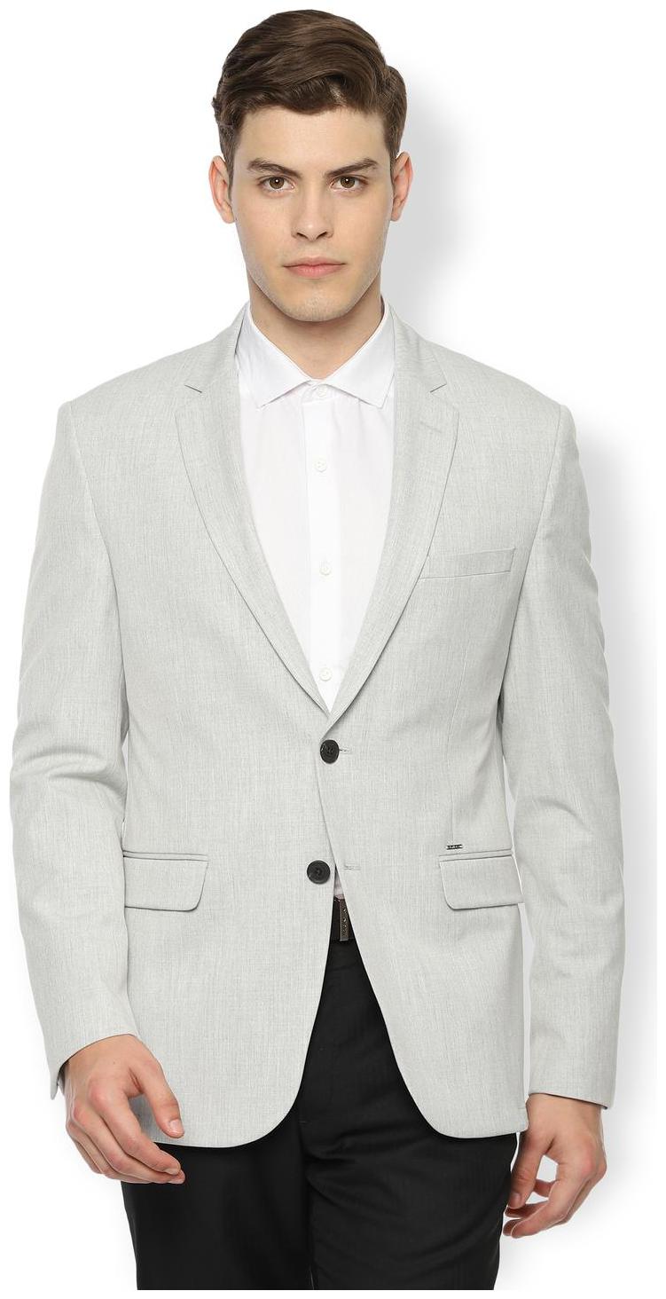 

Van Heusen Men Grey Solid Slim fit Single Breasted Blazer