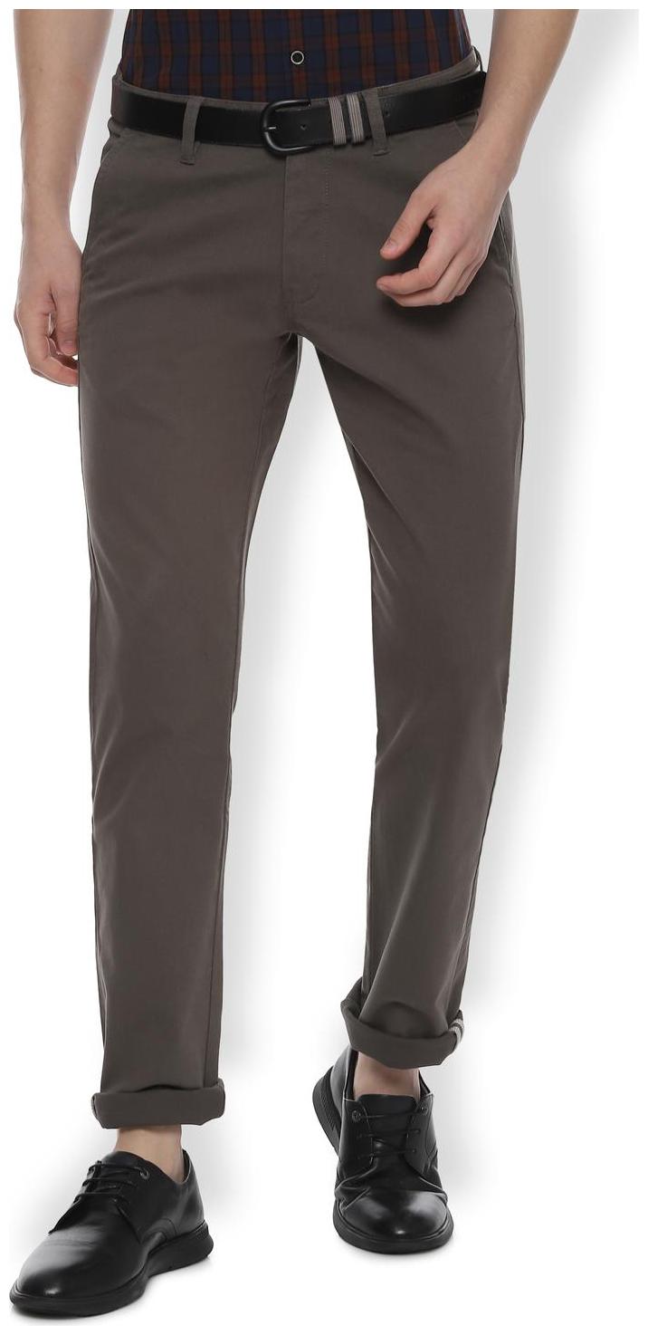 

Van Heusen Men Grey Textured Slim fit Regular trousers