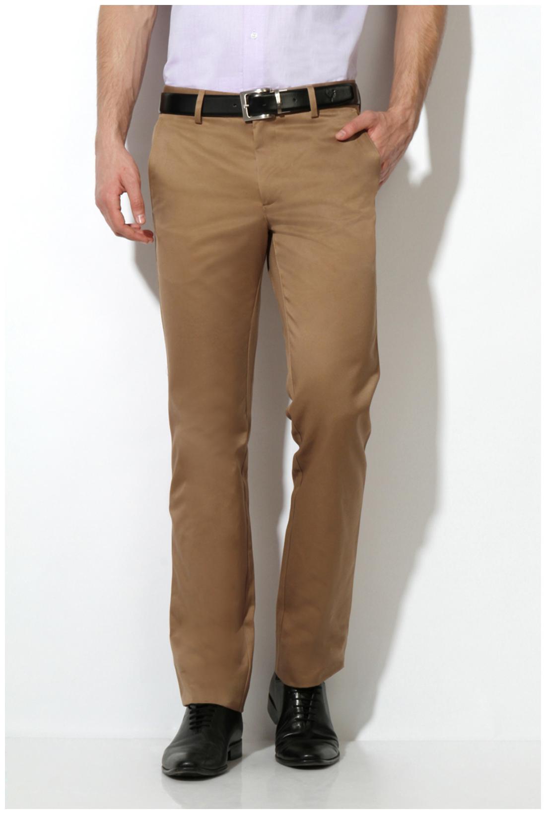 

Van Heusen Men Beige Solid Slim fit Regular trousers