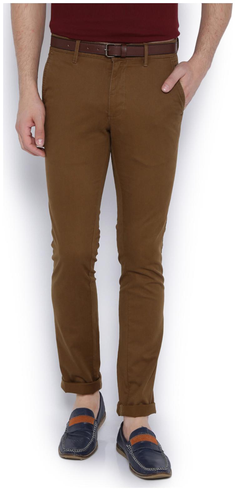 

Van Heusen Men Brown Solid Slim fit Regular trousers