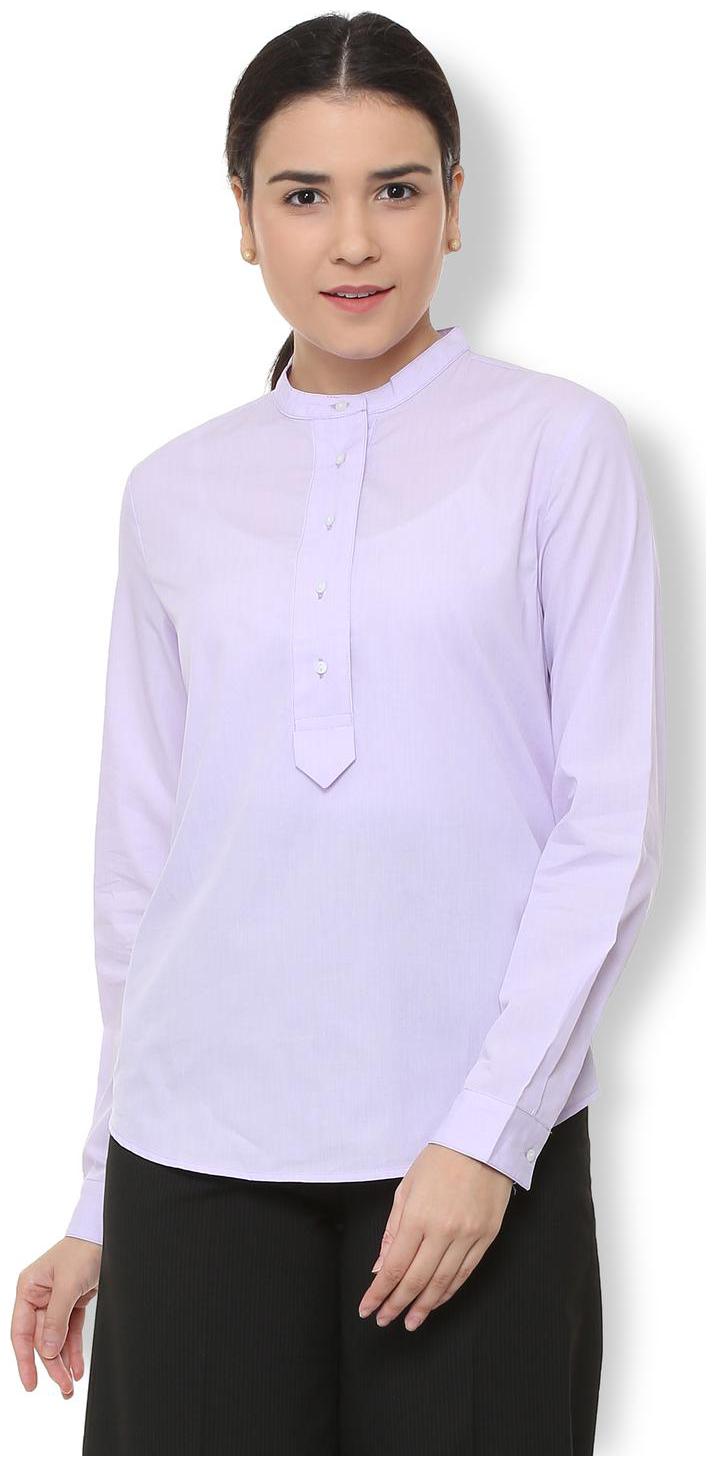 

Van Heusen Women Purple Solid Regular Fit Shirt