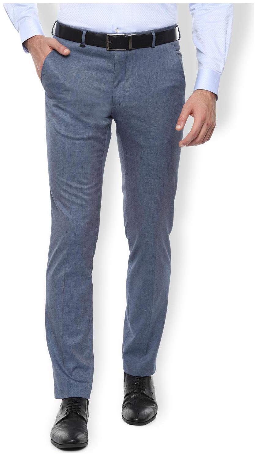 

Van Heusen Men Textured Slim Fit Formal Trouser - Blue