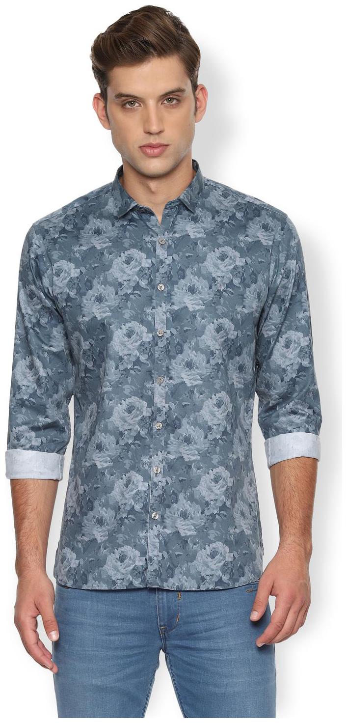 

Van Heusen Men Grey Printed Slim Fit Casual Shirt