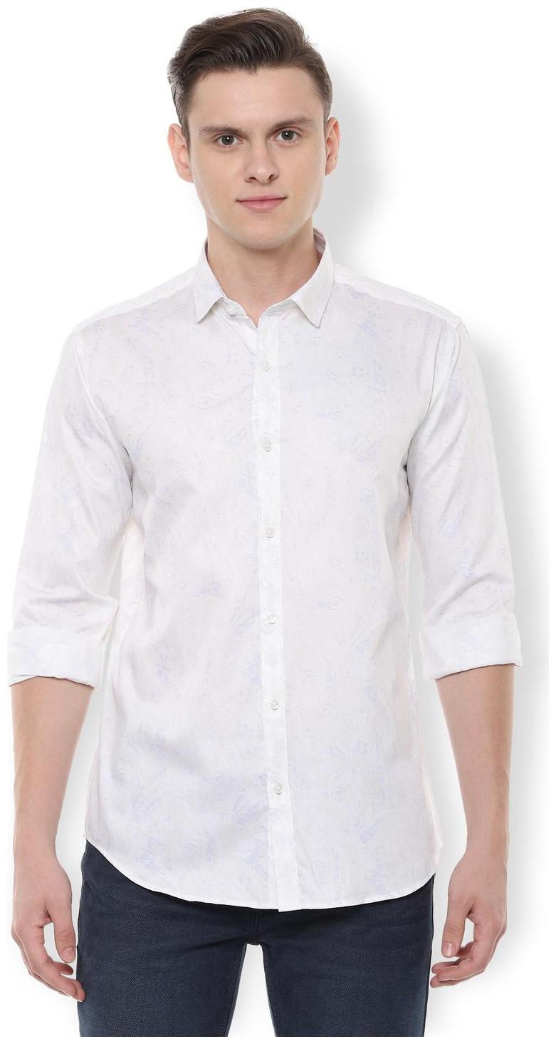 

Van Heusen Men White Printed Slim Fit Casual Shirt