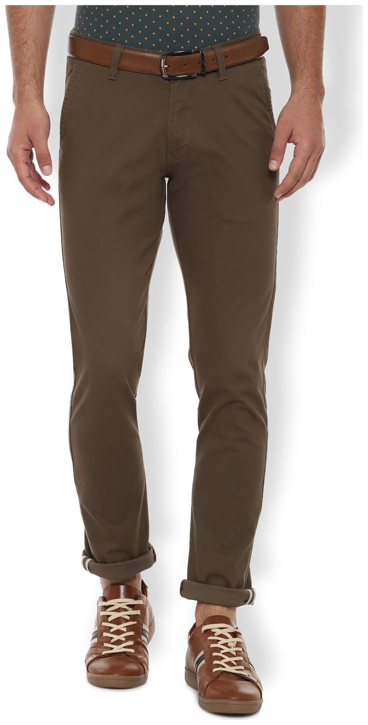 

Van Heusen Men Brown Solid Slim fit Regular trousers