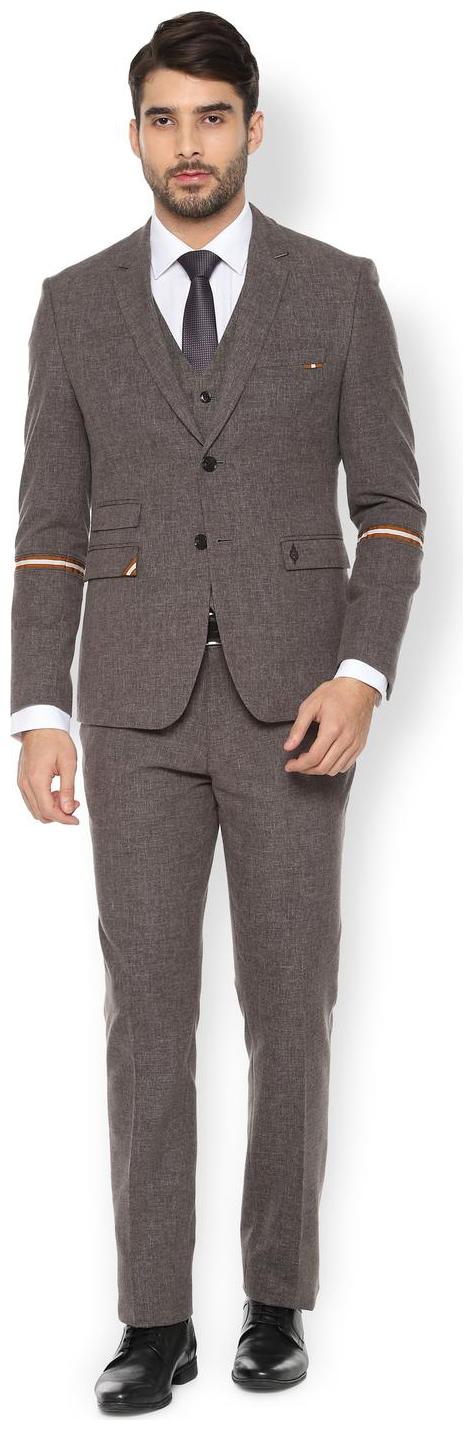 

Van Heusen Men Blended Double Breasted Suit Grey