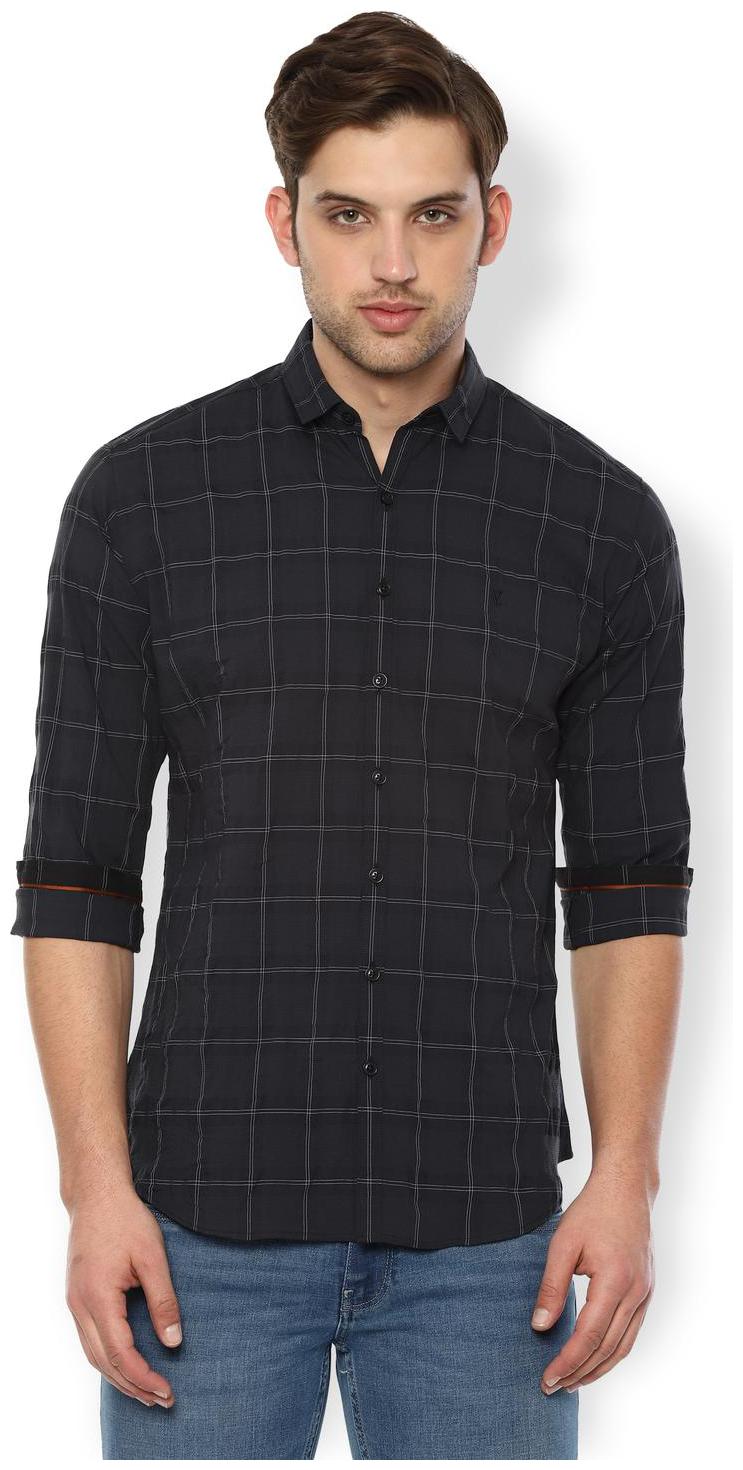

Van Heusen Men Grey Checked Slim Fit Casual Shirt