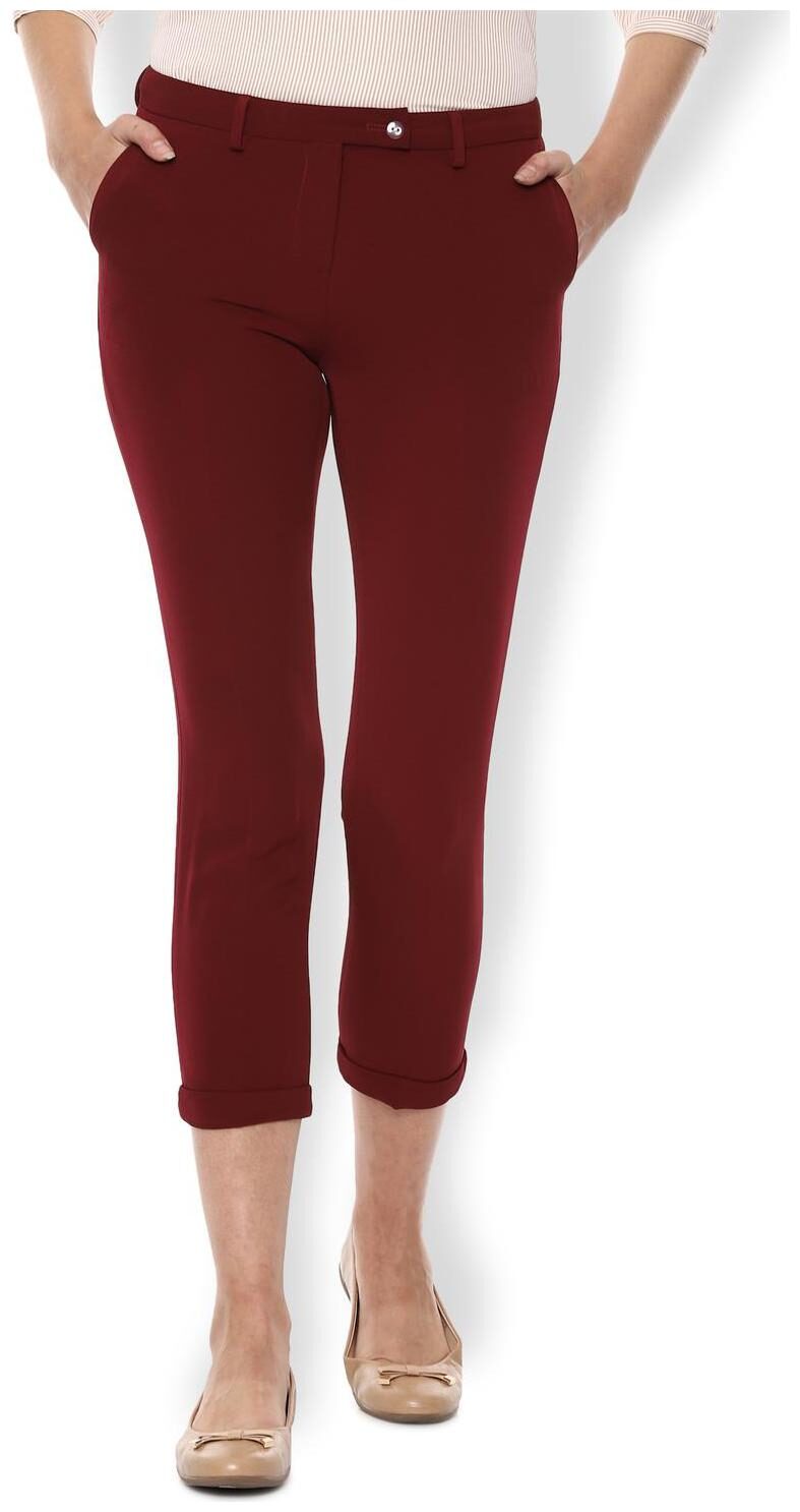 

Van Heusen Women Maroon Regular fit Regular trousers