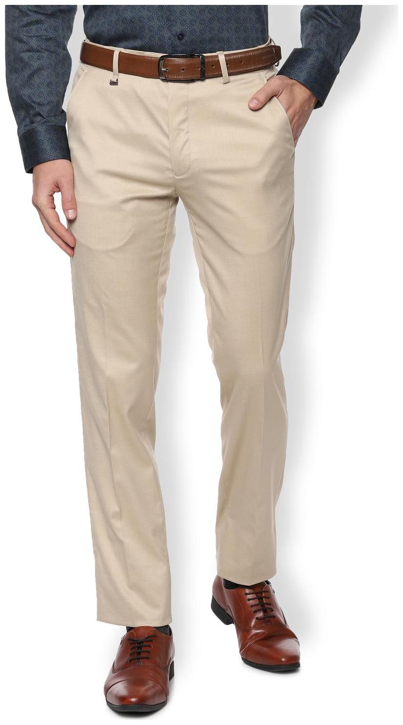 

Van Heusen Men Textured Slim Fit Formal Trouser - Cream