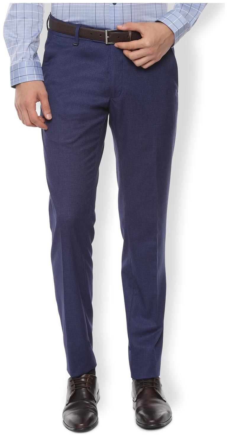 

Van Heusen Men Textured Slim Fit Formal Trouser - Blue
