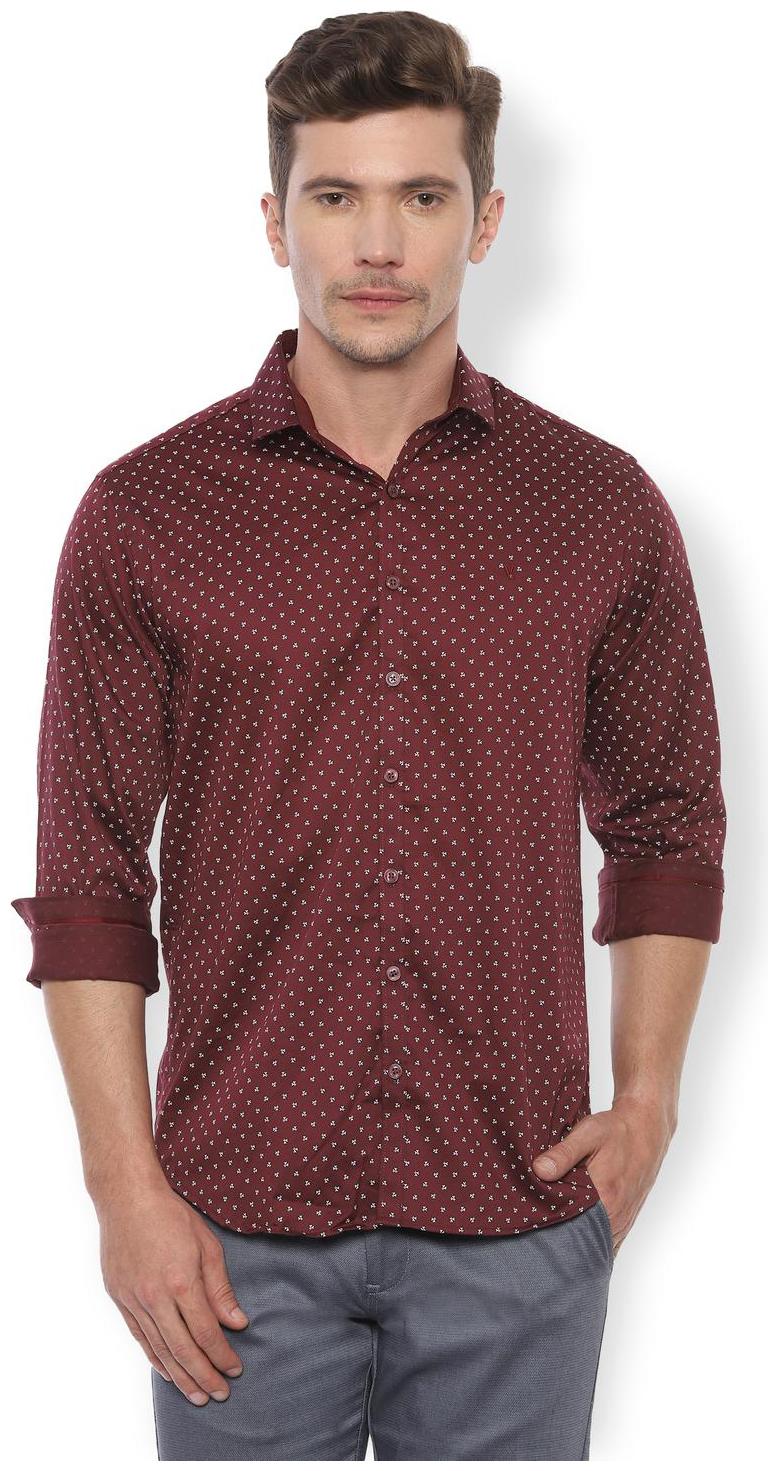 

Van Heusen Men Maroon Printed Slim Fit Casual Shirt