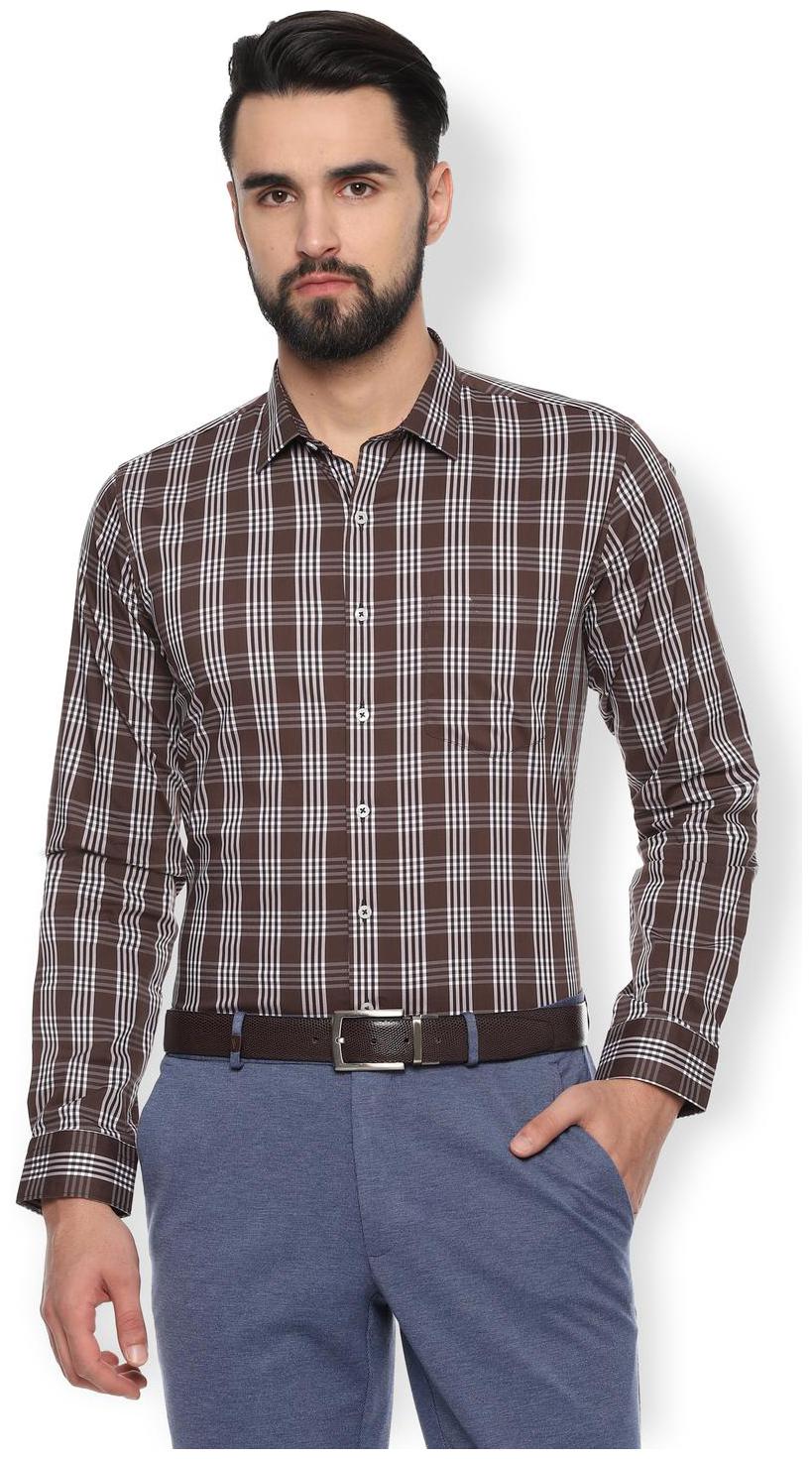 

Van Heusen Men Slim fit Formal Shirt - Brown