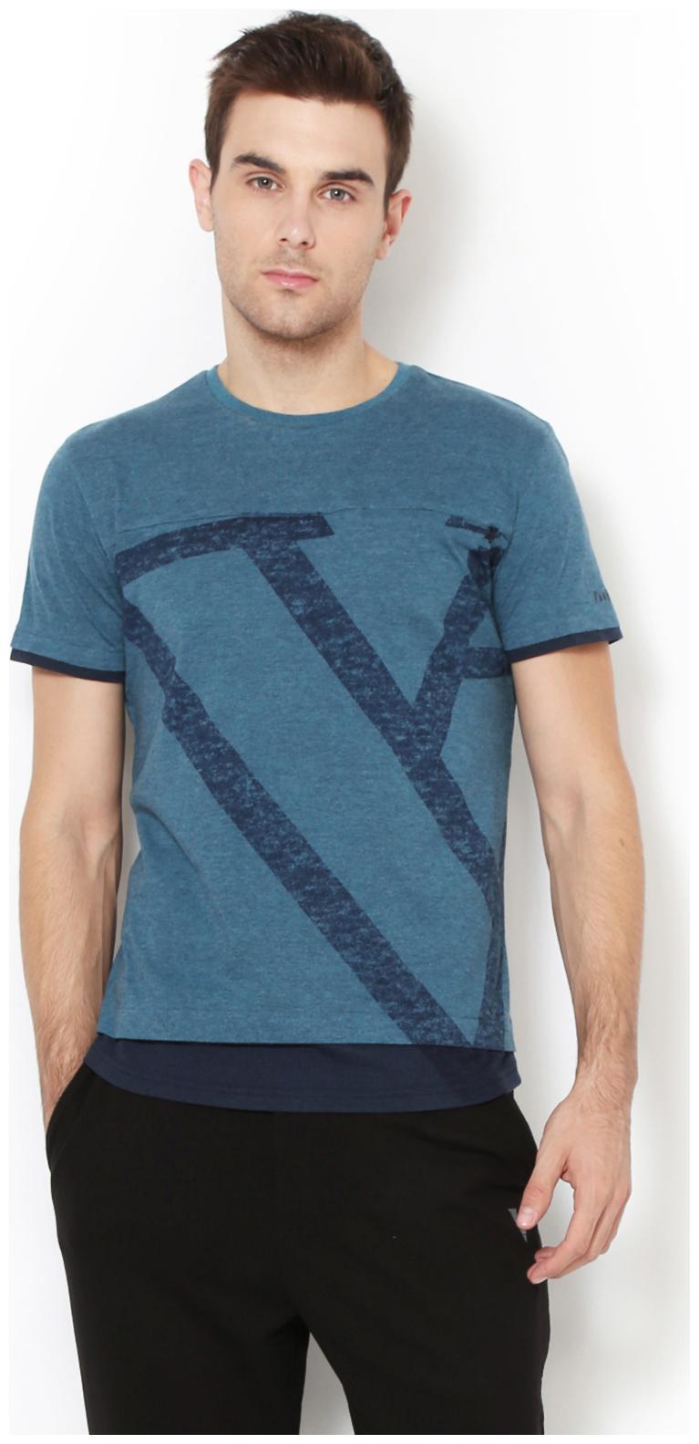 

Van Heusen Men s Solid T-Shirt - Blue